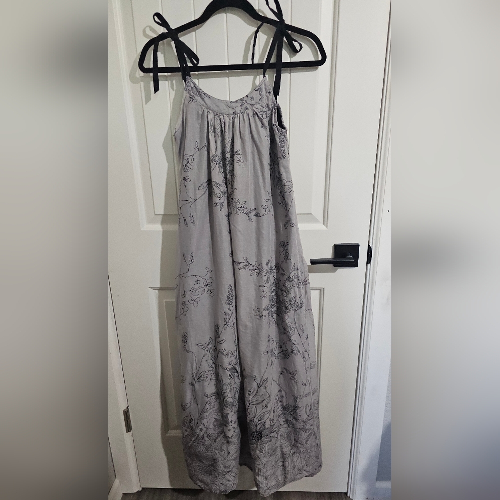 Hanna Andersson Gray Floral Maxi Dress